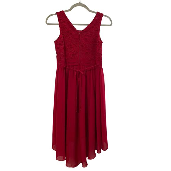 Speechless Girls Red Sleeveless Hi-Low Fit & Flare Dress Size 16 - Picture 2 of 13